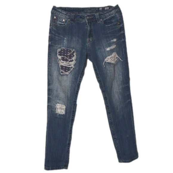 Miss Me Denim - Miss Me Distressed Ankle-length Jeans; See description for measurements